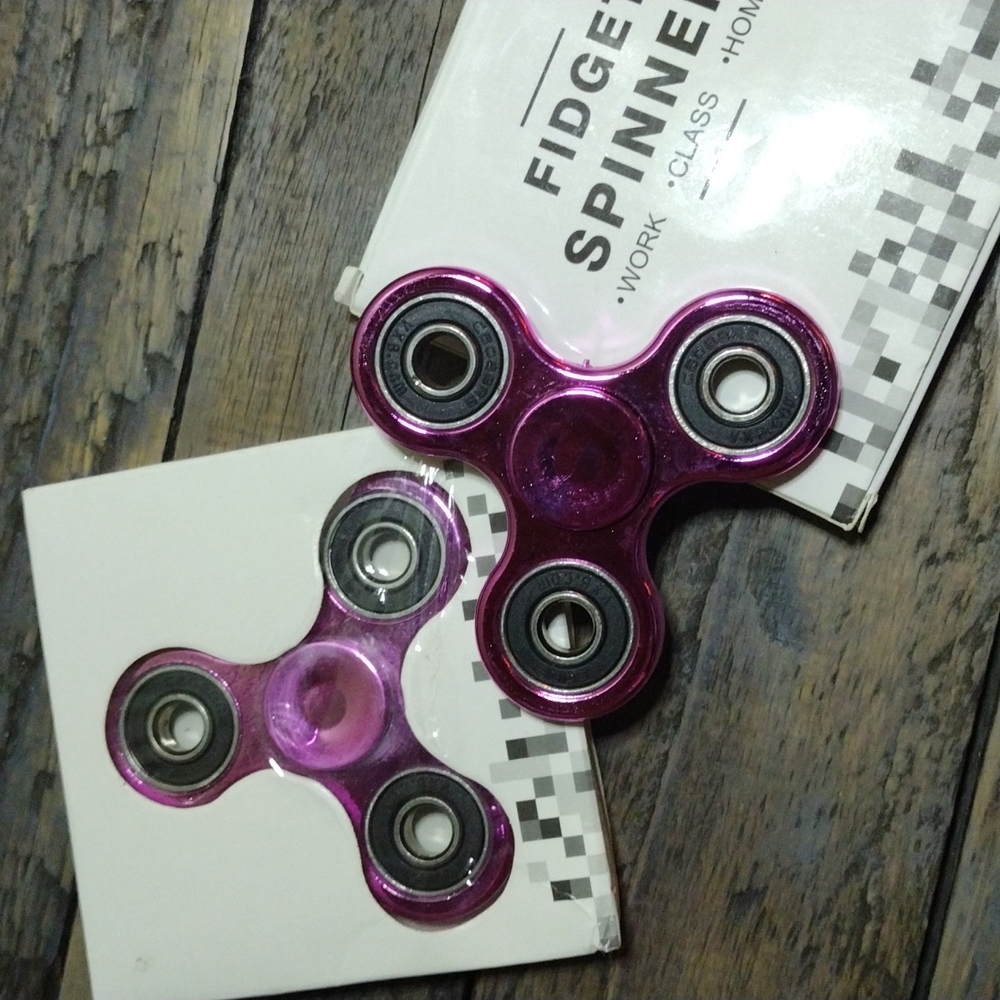 2 Purple Chrome Fidget Spinners NWT